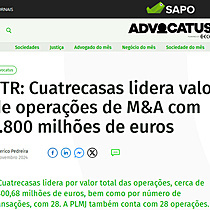 TTR: Cuatrecasas lidera valor de operaes de M&A com 1.800 milhes de euros